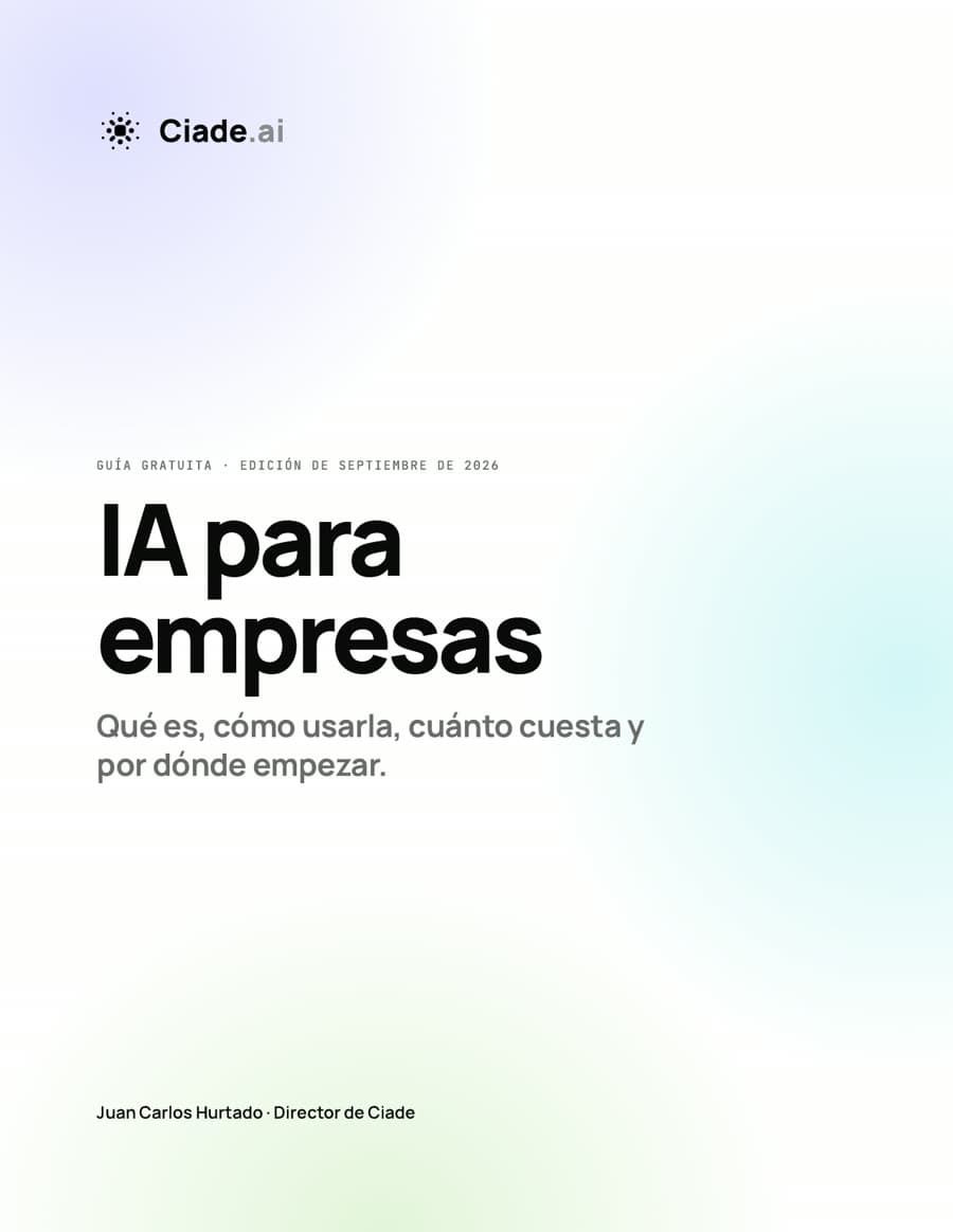 Portada de la guía «IA para empresas» de Ciade